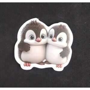 10/$10 Adorable Baby Animal Twins Penguins Sticker 1.78" x 2" (D)